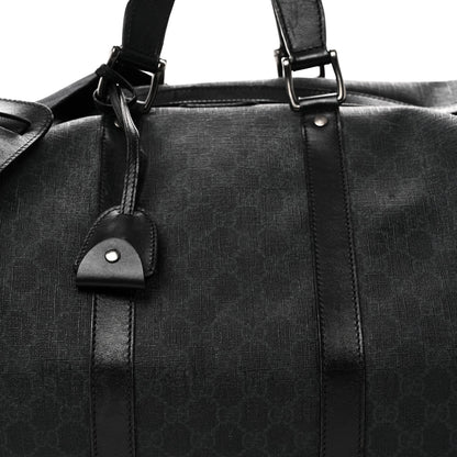 GG Supreme Monogram Medium Carry-On Duffle Bag Black Grey