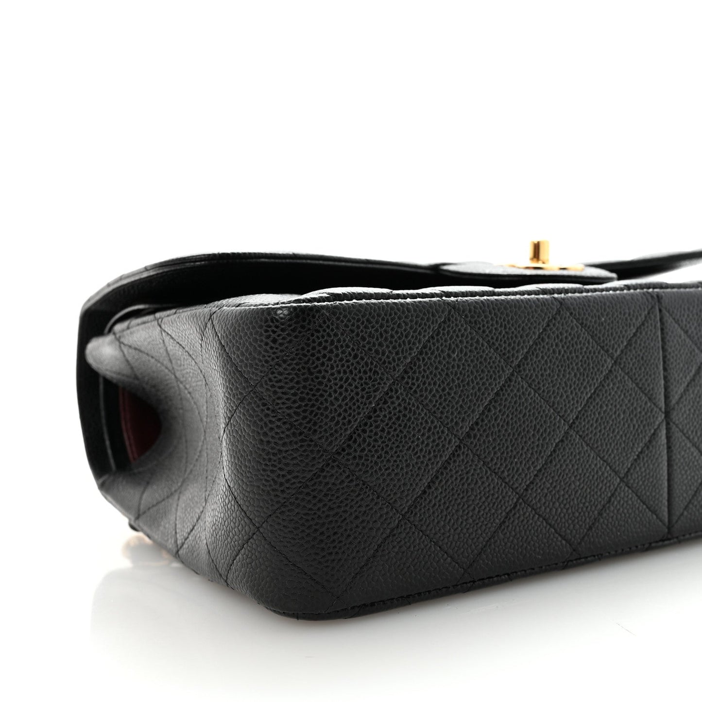 Caviar Quilted Jumbo Double Flap Black