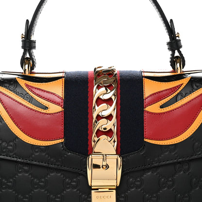 Guccissima Signature Medium Sylvie Top Handle Bag Black