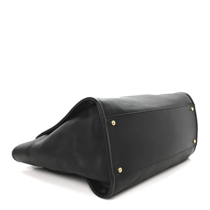 Calfskin Medium Deauville Tote Black Multicolor
