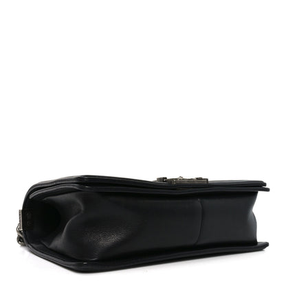 Calfskin Quilted Medium Boy Flap Black