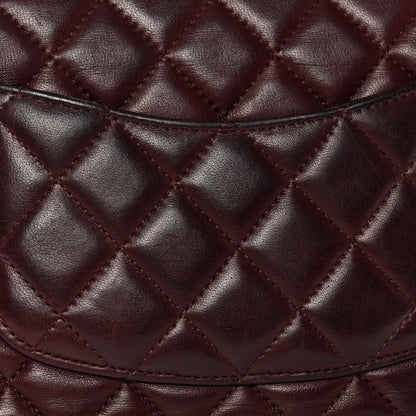 Lambskin Quilted Mini Rectangular Flap Burgundy