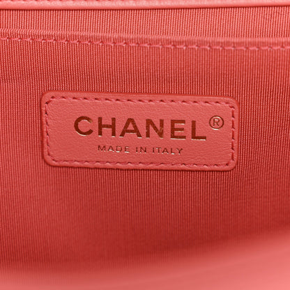 Calfskin Quilted Medium Boy Flap Coral
