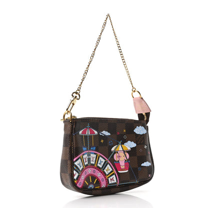Damier Ebene 2020 Christmas Animation Big Wheel Mini Pochette Accessories Rose Ballerine