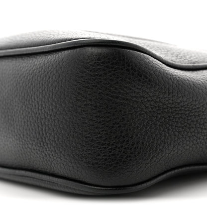 Pebbled Calfskin Small Soho Disco Bag Black