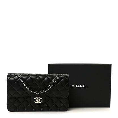 Lambskin Quilted Small Double Flap Black