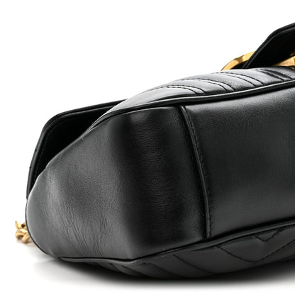 Calfskin Matelasse Small GG Marmont Shoulder Bag Black