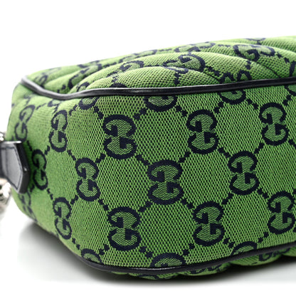 Monogram Multicolor Matelasse Diagonal Small GG Marmont Chain Shoulder Bag Green Blue