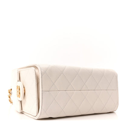 Caviar Quilted Mini Chanel 25 Handbag White