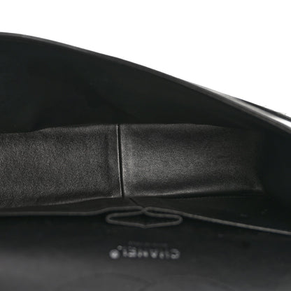 Patent Quilted Jumbo Double Flap Black