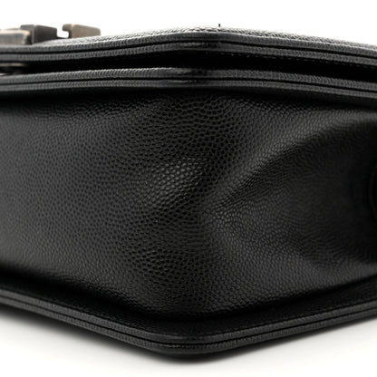 Caviar Quilted Small Boy Flap Black