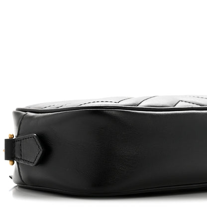 Calfskin Matelasse Mini GG Marmont Chain Shoulder Bag Black