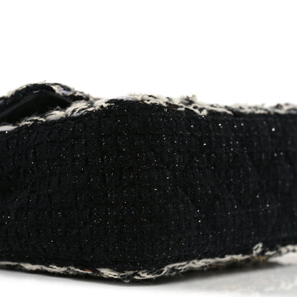Tweed Braided Mini Rectangular Flap Black