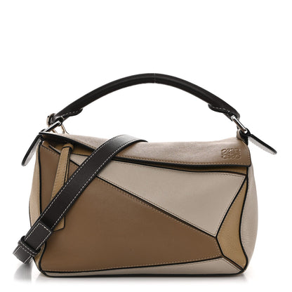 Calfskin Small Puzzle Bag Mocca Multicolor