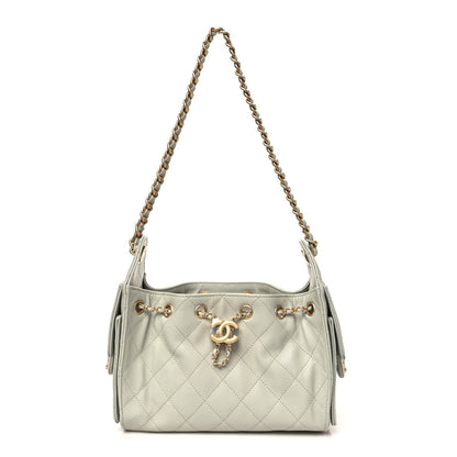 Caviar Quilted Mini Chanel 25 Handbag Light Green