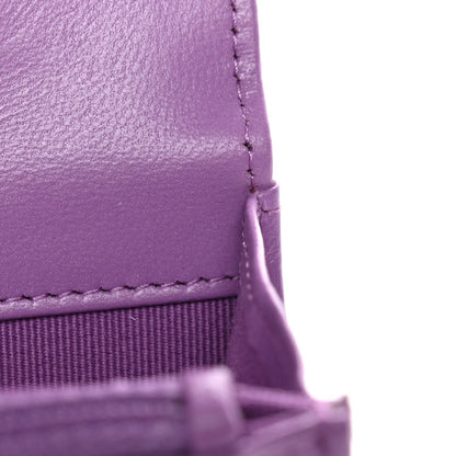 Lambskin Quilted Pick Me Up Wallet On Chain WOC Purple