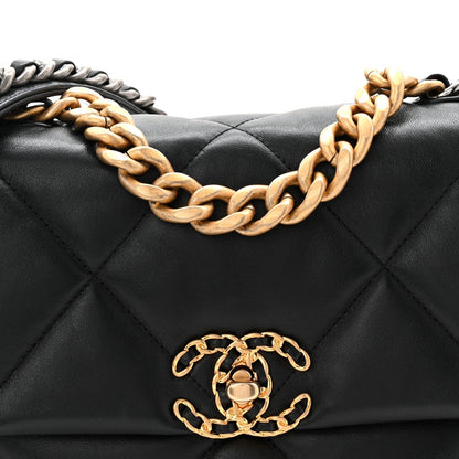 Lambskin Quilted Medium Chanel 19 Flap Black