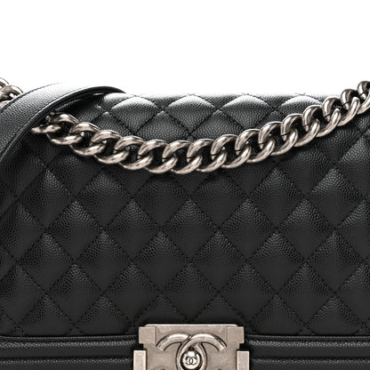 Caviar Quilted Medium Boy Flap Black