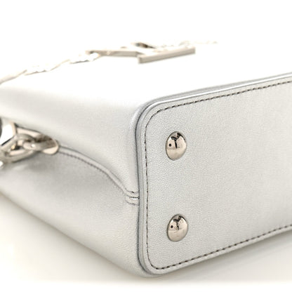 Lambskin Strass Mini Capucines  Silver