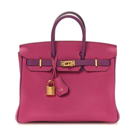 Togo Horseshoe Birkin 25 Rose Pourpre Cassis