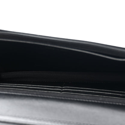 Lambskin Quilted Twisted CC Wallet On Chain WOC Black