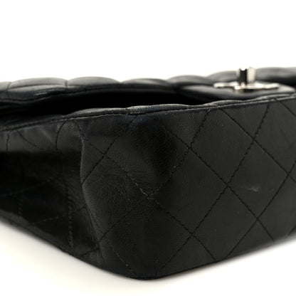 Lambskin Quilted Small Double Flap Black