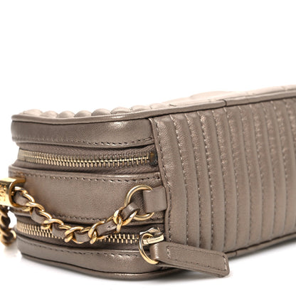 Metallic Lambskin Mini Coco Boy Camera Case Dark Gold