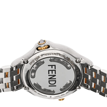 Stainless Steel Diamond Topaz 38mm Crazy Carats Two Tone Quartz Watch Silver