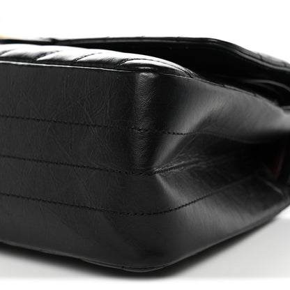 Aged Calfskin Chevron Quilted 2.55 Reissue 225 Flap Black
