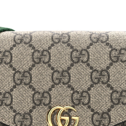 GG Supreme Monogram Textured Dollar Calfskin Web Mini Ophidia Envelope Shoulder Bag Beige Ebony New Acero