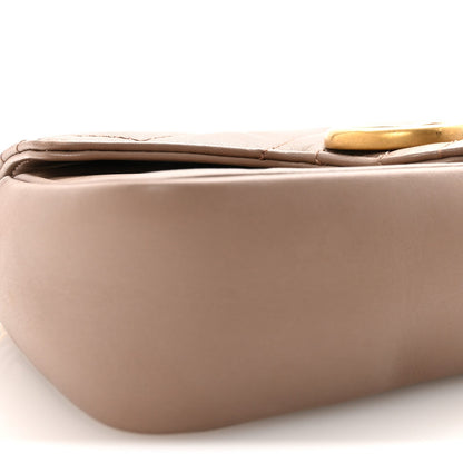Calfskin Matelasse Super Mini GG Marmont Shoulder Bag Porcelain Rose
