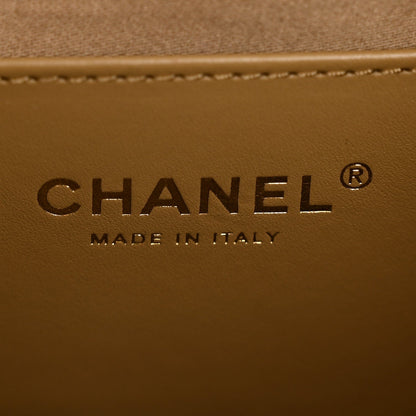 Caviar Quilted Medium Chanel 25 Handbag Dark Beige