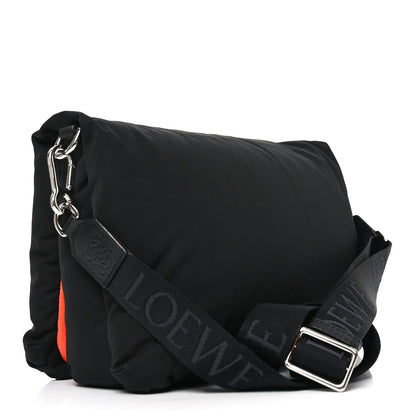 Nylon Medium Goya Puffer Bag Black