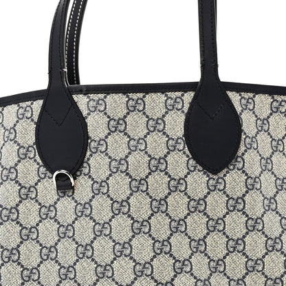 GG Supreme Monogram Denim Small Totissima Reversible Tote Beige Blue