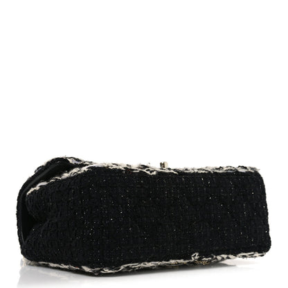 Tweed Braided Mini Rectangular Flap Black