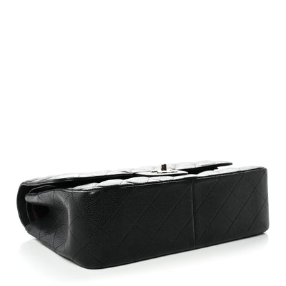 Caviar Quilted Jumbo Double Flap Black