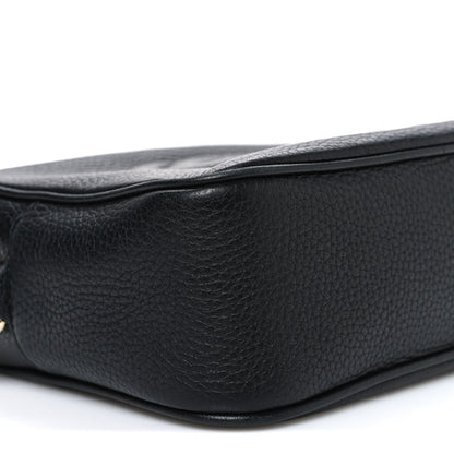 Pebbled Calfskin Small Soho Disco Bag Black