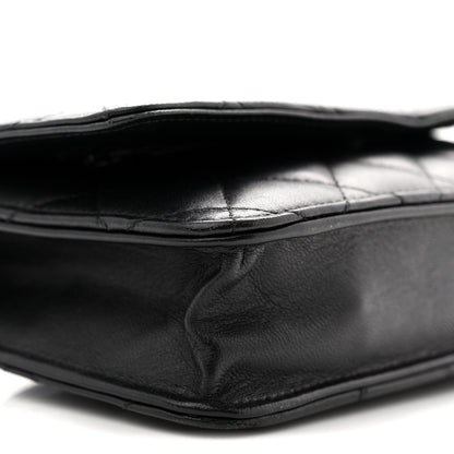 Lambskin Quilted Wallet On Chain WOC Black