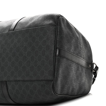 GG Supreme Monogram Medium Carry-On Duffle Bag Black Grey