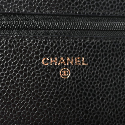 Caviar Quilted Wallet On Chain WOC Black