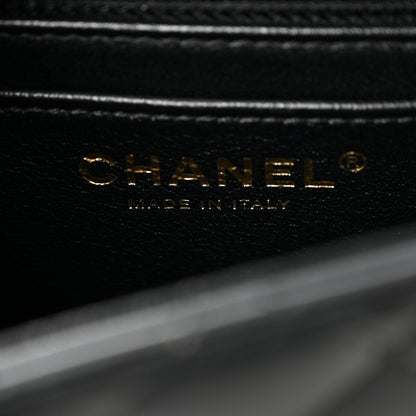 Lambskin Quilted Mini Square Flap Black