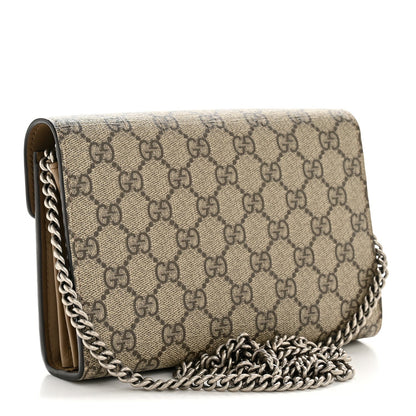 GG Supreme Monogram Mini Dionysus Chain Wallet Beige Taupe