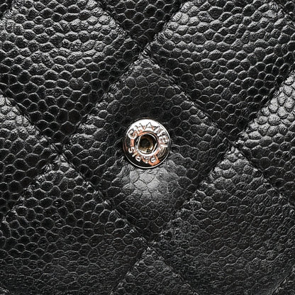 Caviar Quilted Wallet on Chain WOC Black