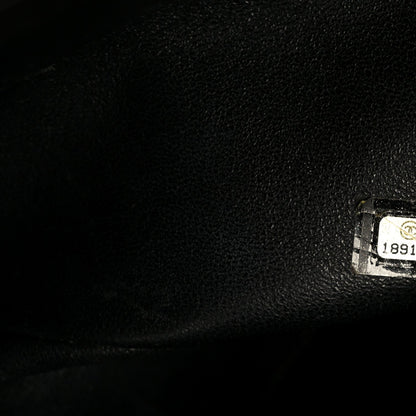 Patent Quilted Jumbo Double Flap Black