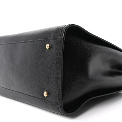 Caviar Small Studded Deauville Tote Black