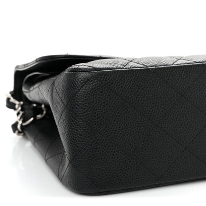 Caviar Quilted Jumbo Double Flap Black