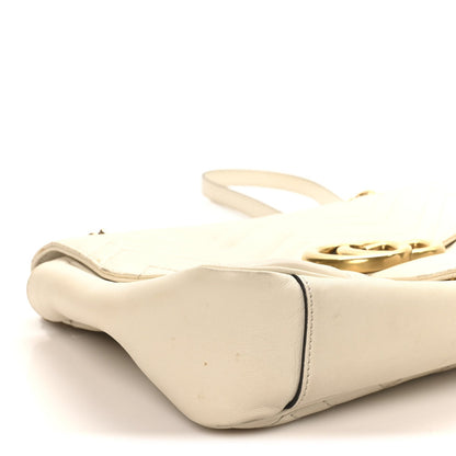 Calfskin Matelasse Medium GG Marmont Shoulder Bag White