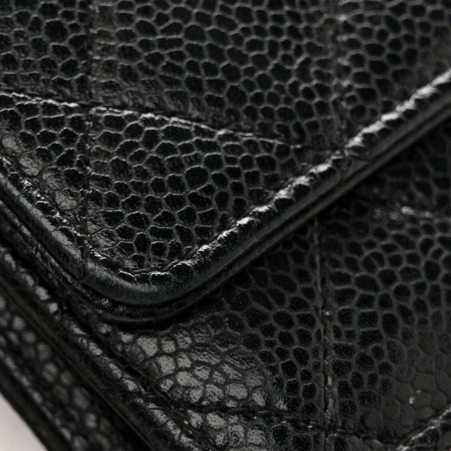 Caviar Quilted Wallet On Chain WOC Black