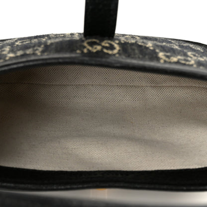 Jacquard Denim GG Monogram Small Jackie 1961 Hobo Black Ivory
