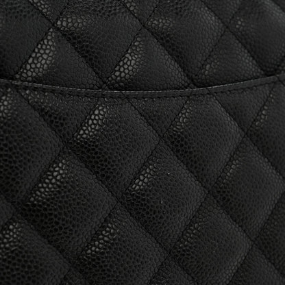 Caviar Quilted Jumbo Double Flap Black